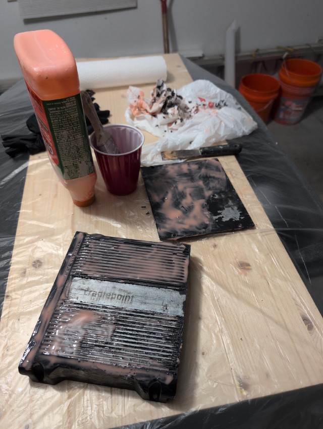 Cradlepoint being paint-stripped