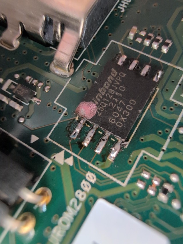 BIOS chip installed slightly skewed