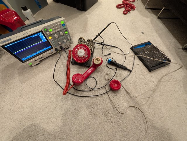 Phone blown apart with oscilloscope for debug